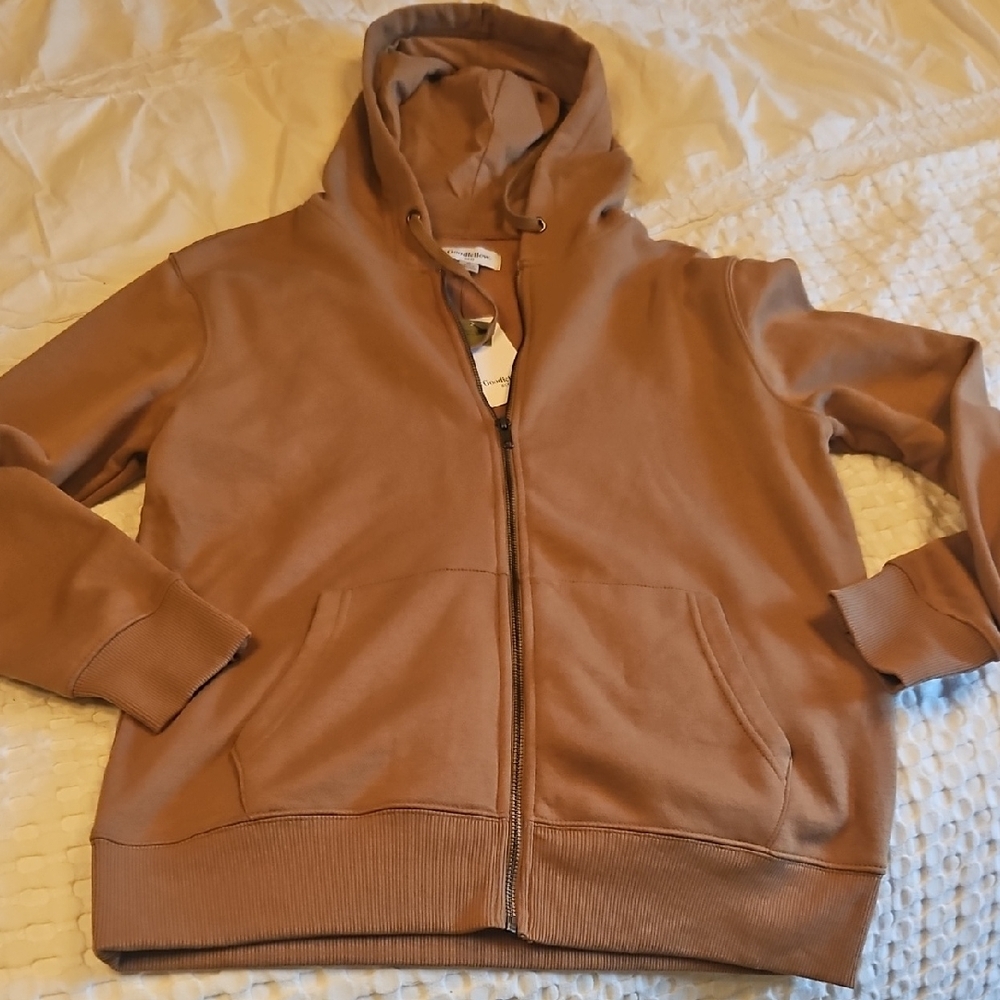 Goodfellow & Co Tan Zip-Up Hoodie Med